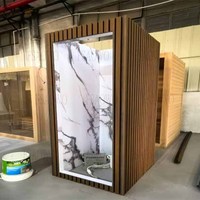 Cabine de hammam et sauna à vapeur professionnelle d'extérieur en panneaux de bois, compatible avec générateur de vapeur, pour usage commercial