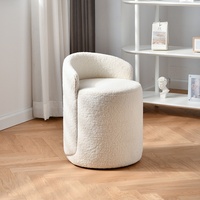 Tabouret de maquillage en velours de style nordique minimaliste avec dossier incurvé pour chambre à coucher, salon, manucure et table de toilette