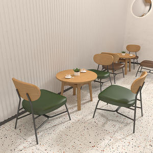 เก้าอี้คาเฟ่หุ้มเบาะพร้อมพนักพิงไม้สำหรับร้านอาหารบิสโทร - Product Image 6