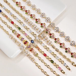 Romantico 18K braccialetto di colore oro bella moda popolare Design di rame gioielli con per le donne per la festa di nozze e regalo - Product Image 1