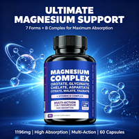 LUVVITA Complexe de Magnésium 60 Capsules Soutien Musculaire et Neurologique Emballage Personnalisable Sans Ingrédients Artificiels Santé