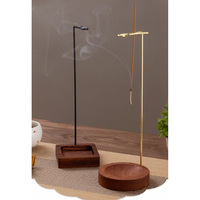 Brûleur d'encens en fer pour porte-encens en bois simple pour le yoga et le sommeil Objets décoratifs pour le salon