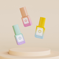 Flacon en verre carré vide pour cosmétiques de 6 ml et 10 ml pour vernis à ongles, gel, laque, emballage avec bouchon coloré