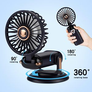 Ventilateur portable pliable 5-en-1 avec affichage numérique, rechargeable par USB, mural et de bureau, mini ventilateur électrique rafraîchissant - Product Image 2