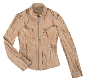 Veste pour femme en cuir Nappa ciré beige 100% authentique, finition cirée, fermeture éclair YKK, marque privée, usine OEM/ODM, vente en gros - Product Image 1