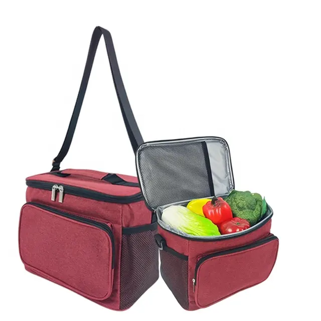 Bolsa de asas aislada grande portátil impresa personalizada, bolsa térmica para el almuerzo, entrega de alimentos, bolsa térmica aislada