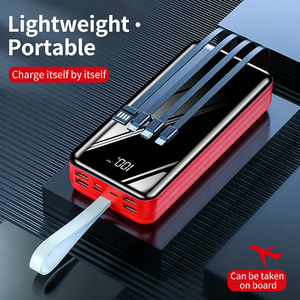 พาวเวอร์แบงค์คุณภาพสูง PD 22.5W แบบพกพา พร้อมหน้าจอ LED - แบตเตอรี่ Li-Polymer ความจุ 20000mAh ช่องเสียบ USB Type-C คู่ สายในตัว - Product Image 1