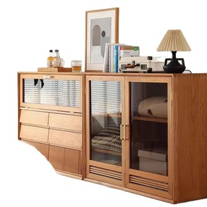 <b>Solid</b> <b>Wood</b> <b>Bookcase</b> With Glass Doors Moisture Proof Storage Indoor Bookshelf Cabinet For Living Room Home Office - Product Image 5