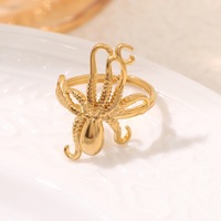 Bague FANKE JZ-XY-062701, Série Océan, motif pieuvre, design audacieux et unique, inaltérable