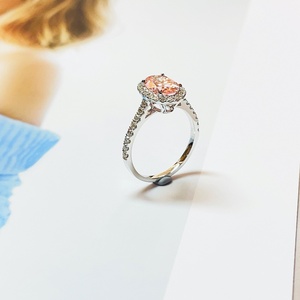 Anillo de Boda de Oro Blanco de 14k/10k/9k con Diamante Cultivado en Laboratorio Clásico Certificado por IGI en Color Rosa Elegante, Joyería para Fiestas - Product Image 2