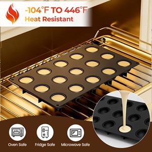 MUYULINS Factory 15-cavity Teardrop LFGB Platinum Grade Non-stick BPA-free <b>Silicone</b> Mousse Cake Mold - Product Image 3