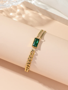 ทอง18K ย้อนยุคและเหล็กไทเทเนียมฝัง rhinestones แฟชั่น C - Product Image 4