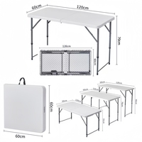 Mesas Plegables de Plástico Resistente Blancas Modernas para Exteriores de 8 Pies de Largo para Eventos, Picnics y Uso en Almacenes