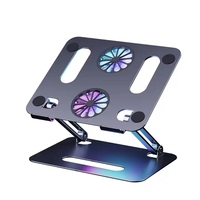 Support pour ordinateur portable en alliage d'aluminium avec double ventilateur, dissipateur de chaleur, design pliable, portable, léger, ventilateur USB réglable – Vente en gros fabricant