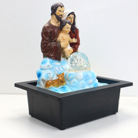 Zen Home Decor Statue de naissance de jésus Fontaine d'eau de table religieuse