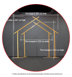 ซุ้มแต่งงานทรงหกเหลี่ยมโลหะแบบตั้งพื้นสำหรับตกแต่งงานปาร์ตี้และงานเทศกาล - Product Image 6