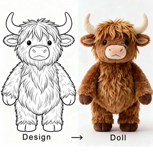 Bán Buôn Tùy Chỉnh Lớn Thêu Cao Nguyên Trọng Bò Đồ Chơi Sang Trọng Búp Bê Siêu Mềm Chất Liệu Sang Trọng PP Bông Phụ Khuyến Mại - Product Image 5