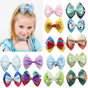 Accessoires de <span class=keywords><strong>cheveux</strong></span> de <span class=keywords><strong>princesse</strong></span> à longue queue personnalisables en gros, accessoires de <span class=keywords><strong>cheveux</strong></span> de dessin animé pour filles, pinces à <span class=keywords><strong>cheveux</strong></span> en satin pour enfants - Product Image 2