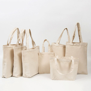 Bajo MOQ personalizado pequeño mediano grande 6oz 8oz 10oz 12oz 16oz sarga reciclada crepé algodón lona bolsa de compras de la tienda de comestibles - Product Image 1