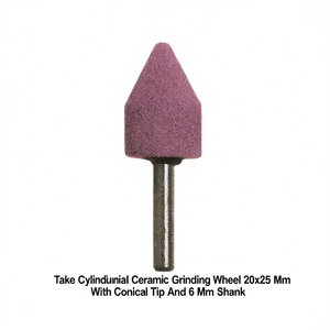 Meule cylindrique en céramique Ttake 20x25 mm avec pointe conique et tige de 6 mm - Product Image 2