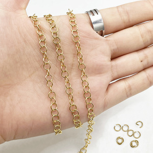โซ่สแตนเลสสีทองแบบเปิด ขนาด 1 เมตร สำหรับทำจี้สร้อยคอ - Product Image 2