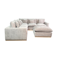 Sofá Modular de 6 Piezas con Base de Madera y Relleno de Plumas