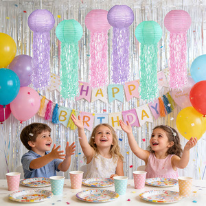 Décorations de fête, lanternes en papier en forme de méduse, rose, lavande, vert, lanternes suspendues pour fête sur le thème de <span class=keywords><strong>la</strong></span> naissance d'un bébé - Product Image 5