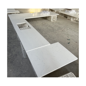 Đúc Sẵn Chất lượng cao màu trắng cao Bóng <span class=keywords><strong>Quartz</strong></span> slab Bếp bàn đá với lấp lánh các nhà sản xuất - Product Image 6