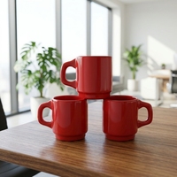 Tasse à lait pour petit-déjeuner en céramique française de grande valeur de style ancien rétro