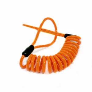 Cordón de llavero personalizado de múltiples especificaciones cuerda de resorte de acero brillante naranja colorido cable en espiral PU/PVC decorativo