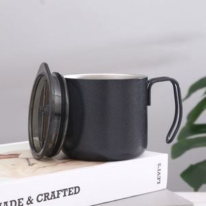 Wholesale Manufacturer Custom logo <b>Double</b> <b>Wall</b> Stainless Steel Camping <b>Mug</b> Cup with Handle Lid - Product Image 1