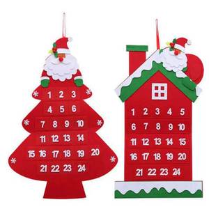 Calendario de Adviento Navideño de Fieltro con Diseño de Árbol de Navidad, Moderno, Ecológico, Personalizado, 60x43cm, Oferta - Product Image 2