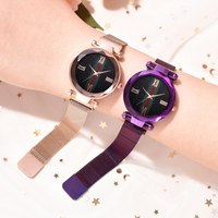 Montre Star Space à vente chaude, montre à boucle magnétique paresseuse, montre de luxe pour femmes