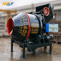 Bétonnière MHF JZC 400L, machine à mélanger le ciment portable, tambour de 400L, moteur 5,5 kW, 10-14 m³/h, pour la ferme et les zones rurales