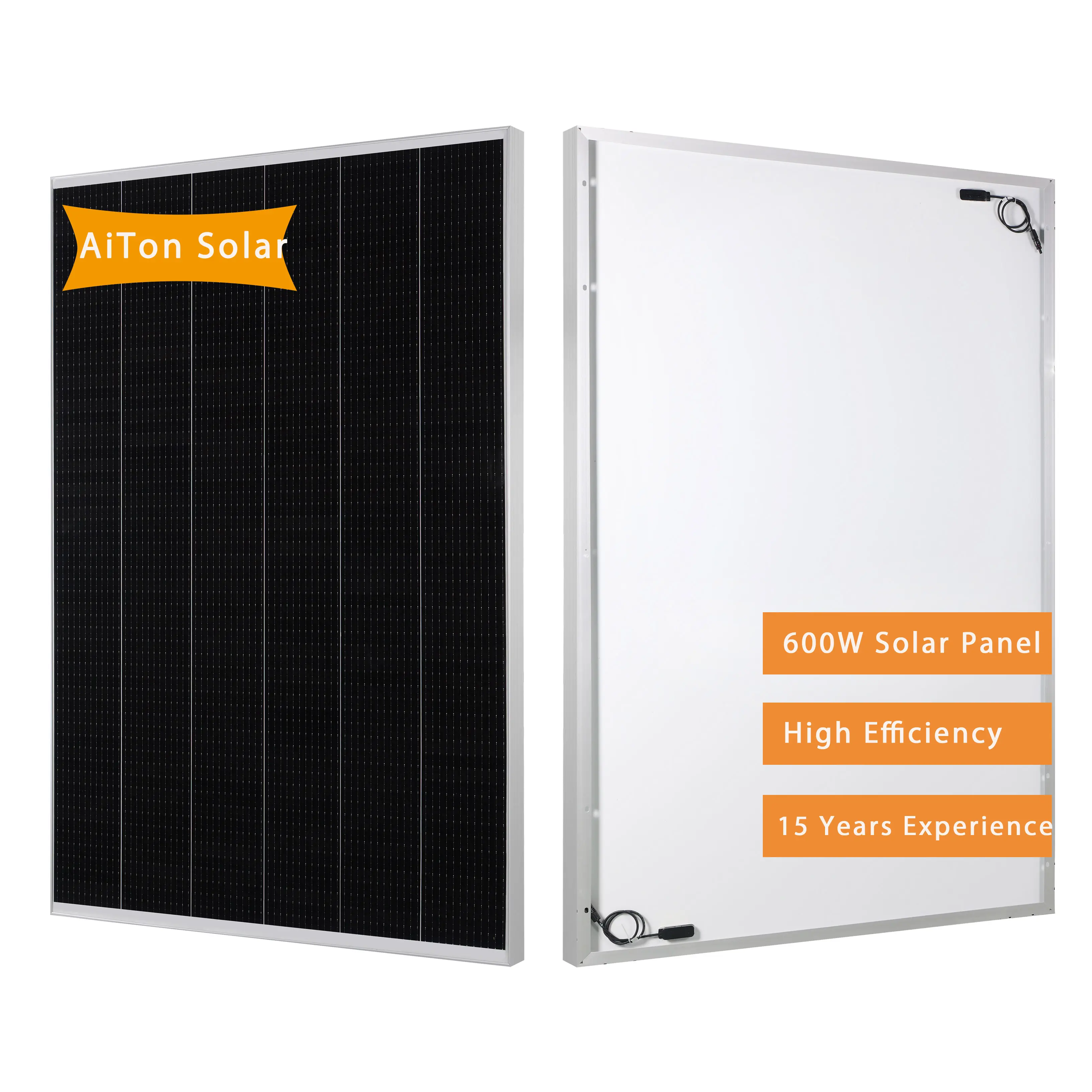 Самая эффективная вафельная индивидуализированная алюминиевая рама AiTon 600 Вт, моно PV солнечные модули