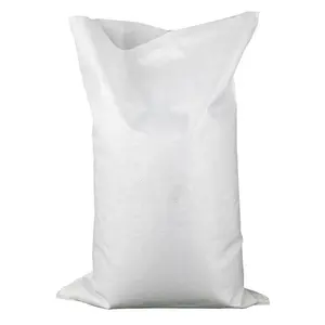 Bolsa de arena blanca tejida polipropileno 38X65 personalizada para la construcción de sacos de arena reciclables PP inundación