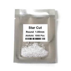 Mode 4A 1000 teile/paket Maschine Cut weiß farbe lose edelstein 1mm-1,5mm runde form brilliant cut Kleine größe Zirkonia - Product Image 1