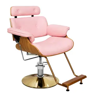 Popular pink barber chair hydraulic lift hairdressing chairs salon equipment and furniture