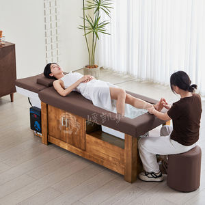 Camilla de Masaje Tailandés con Lavabo de Cerámica para Lavado de Cabello y Pedicura, Cama de Spa con Reposacabezas de Madera y Gabinete de Almacenamiento, Cama Japonesa para Champú de Pies - Product Image 5