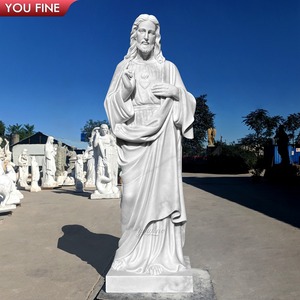 Grande sculpture extérieure Jésus Sculpture en marbre Monument - Product Image 4