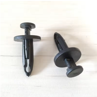 Clips de fixation auto en plastique noir, rivets d'expansion à poussoir avec trou carré et tête ronde, multi-tailles pour pare-chocs et garnitures de voiture