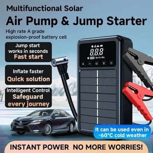 WOSEN Solar Energy 12V Jump Starter with 150psi Wireless Air <b>Pump</b> LED Light Power Bank Car <b>Battery</b> Boost Tire Inflator - Product Image 2