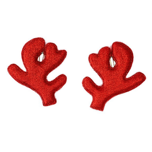 Ornamento in Corno di Cervo Ilan 5.5x8mm Rosso Decorazione Natalizia 2 Pezzi - Product Image 1