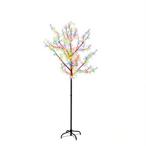 Árbol de Navidad colorido con luces LED multicolor, tronco de plástico y metal, árbol decorativo de interior. - Product Image 1
