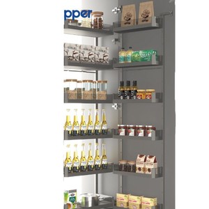 Unihopper Monster <b>Tall</b> <b>Cabinet</b> Pull Out Basket Dream Series Damping Storage Multi Layer Aluminum Alloy Tempered Glass - Product Image 3