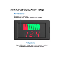 Indicateur de capacité de batterie LED 12V 24V 36V 48V 60V, voltmètre, testeur de tension numérique pour affichage du niveau de charge de la batterie de voiture M119