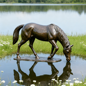 Tùy chỉnh lớn ngoài trời sợi thủy tinh điêu khắc động vật | Kích thước cuộc sống Pony & Đồng Ngựa Tượng nghệ thuật - Product Image 3