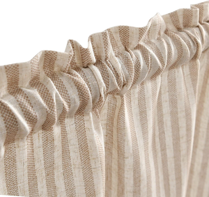 <strong>Stripe</strong> Farmhouse Kitchen <strong>Curtains</strong> 36 Inch Length Linen Blend Cafe <strong>Curtains</strong> <strong>Ticking</strong> <strong>Stripe</strong> Tier Drapes Pinstripe Semi-Sheer - Product Image 5