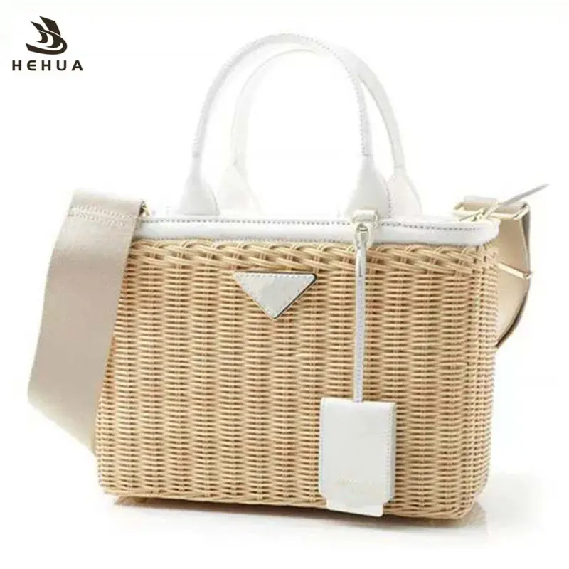 Custom Wholesale Crossbody Beach bag Holiday Clutch Ladies Messenger Handbag Women's Woven Tote bag Rattan Bag