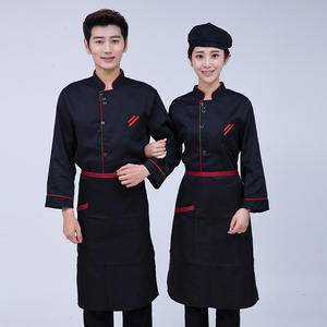 Fábrica al por mayor fino de manga larga Chef uniforme hornear comida rápida Hotel restaurante cocina uniforme de trabajo de un solo pecho - Product Image 3